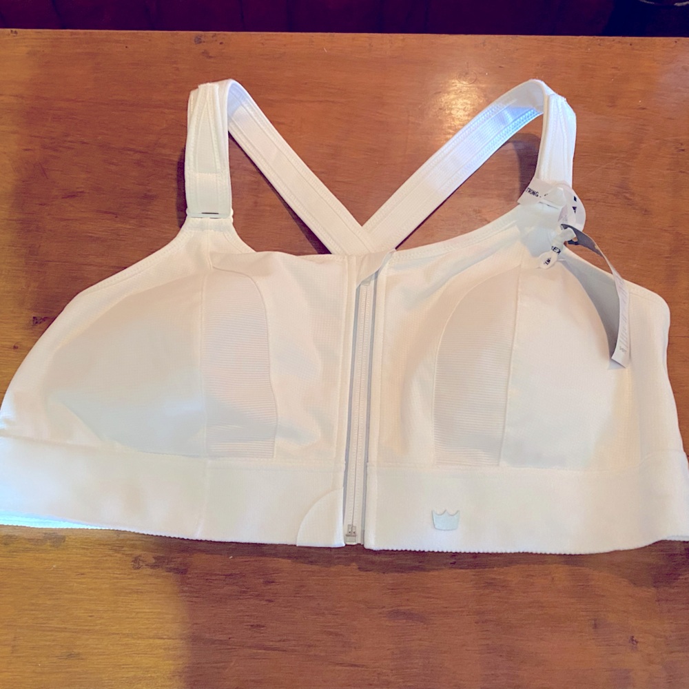 SHEFIT 110002 High Impact Adjust Ultimate Sports Bra white Front Zipper